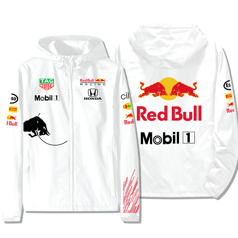 Veste Red Bull Racing Mobil 1 Zippé Capuche Homme Coupe-vent Imperméable